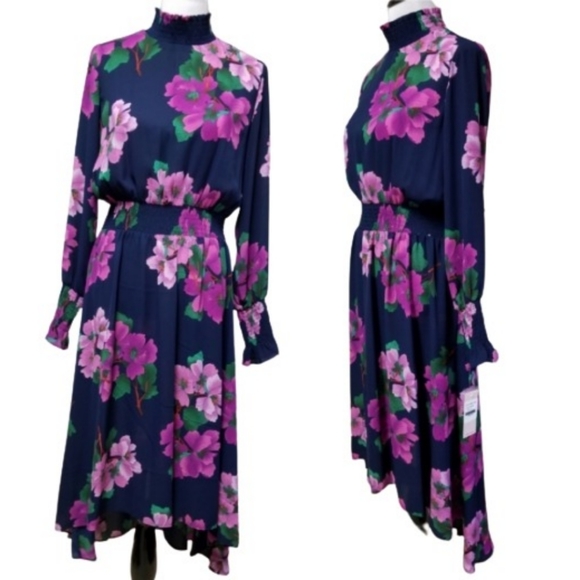 🆕️⬇️Nanette Lepore Floral Smocked High/Low Dress - Picture 2 of 8